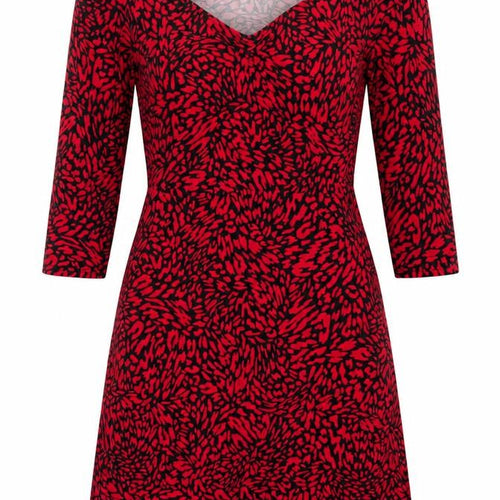 Dorothy Perkins Women Red Animal Print Bodycon Dress Size 12 Long Sleeve
