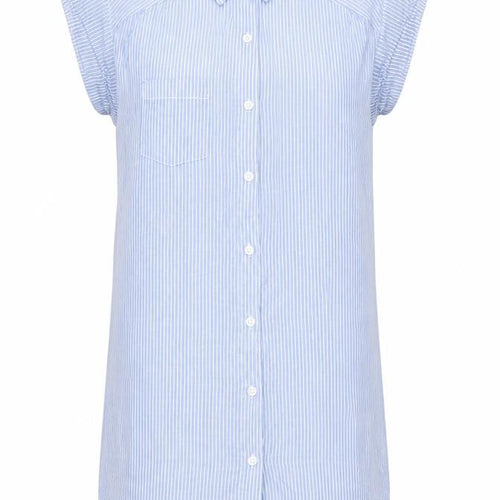 Look Women’s Blue Striped Shirt Dress Size 12 Cotton Casual