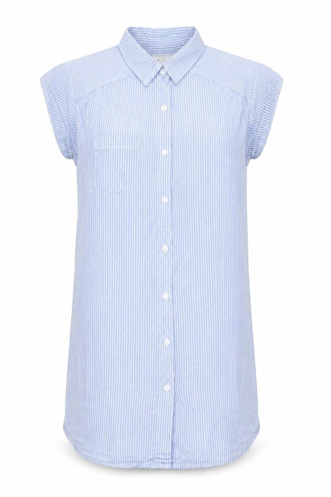 Look Women’s Blue Striped Shirt Dress Size 12 Cotton Casual