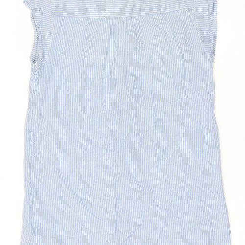 Look Women’s Blue Striped Shirt Dress Size 12 Cotton Casual
