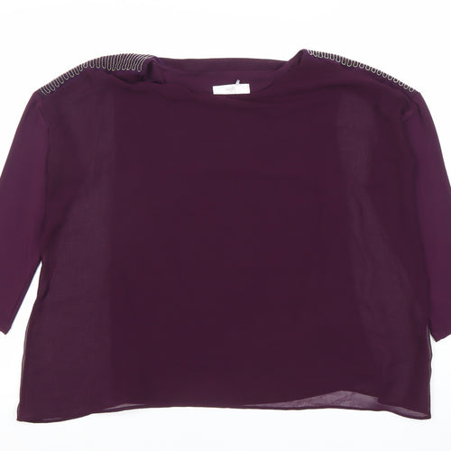 Wallis Women’s Purple Petite Tunic Blouse UK S Long Sleeve