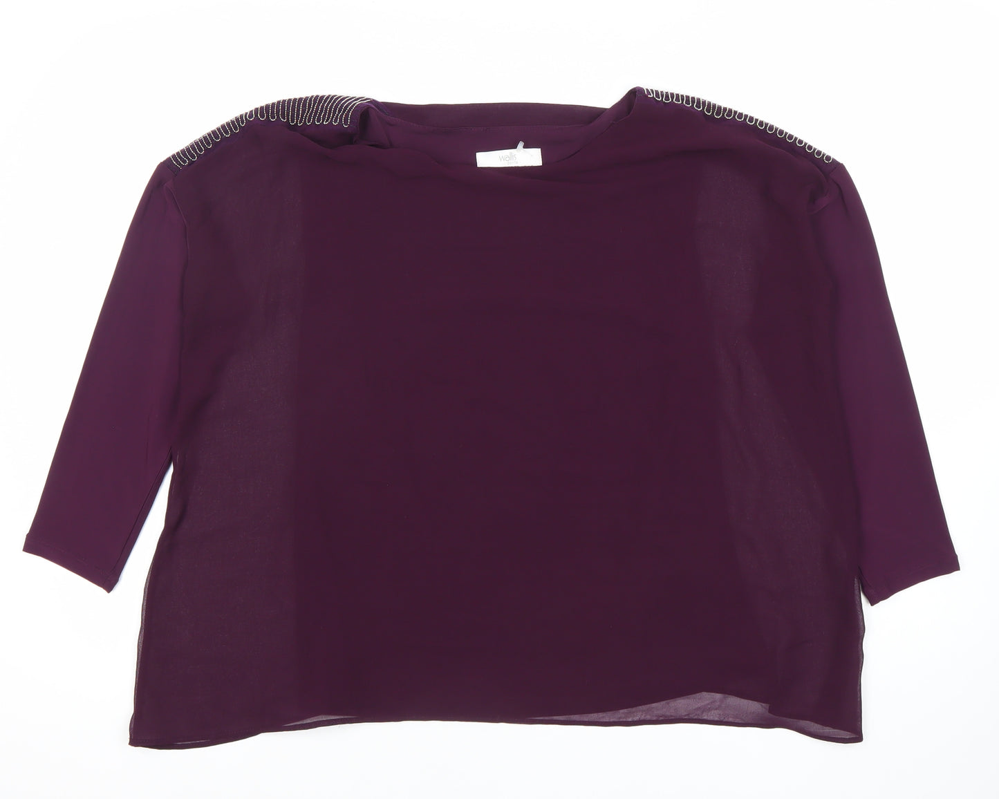Wallis Women’s Purple Petite Tunic Blouse UK S Long Sleeve