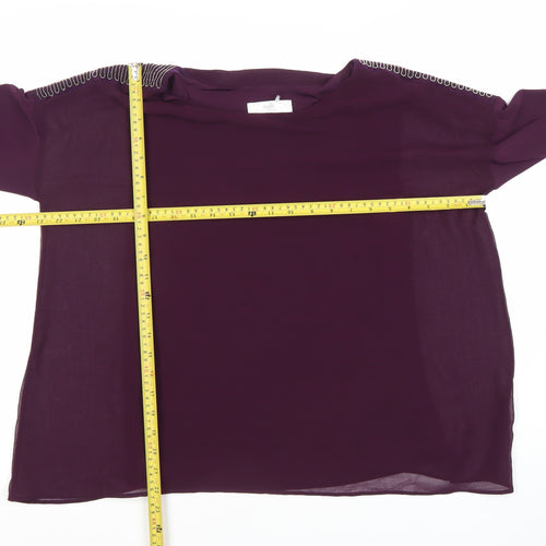 Wallis Women’s Purple Petite Tunic Blouse UK S Long Sleeve
