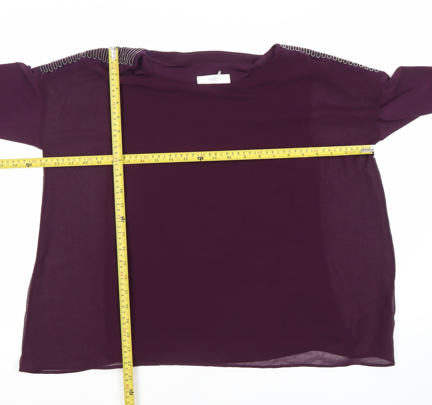 Wallis Women’s Purple Petite Tunic Blouse UK S Long Sleeve