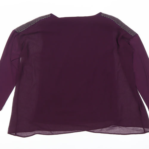 Wallis Women’s Purple Petite Tunic Blouse UK S Long Sleeve