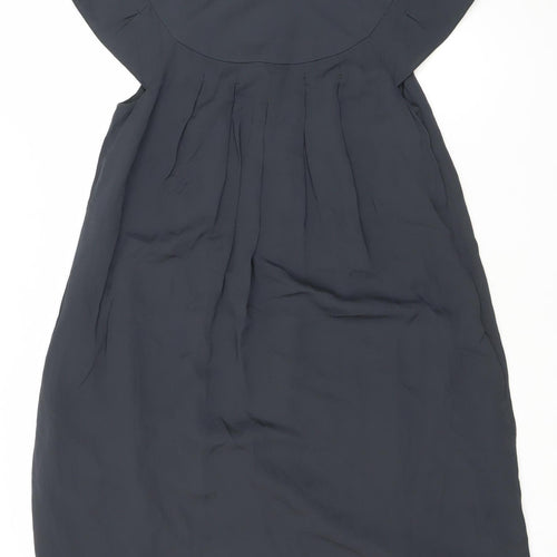Banana Republic Women Black Size 10 Shift Pleated Knee Dress