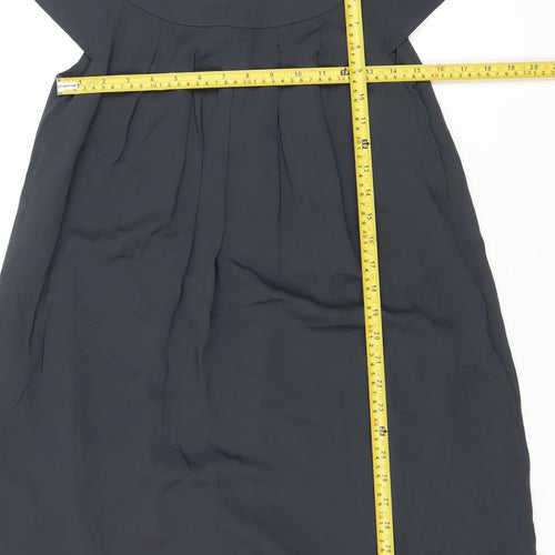 Banana Republic Women Black Size 10 Shift Pleated Knee Dress