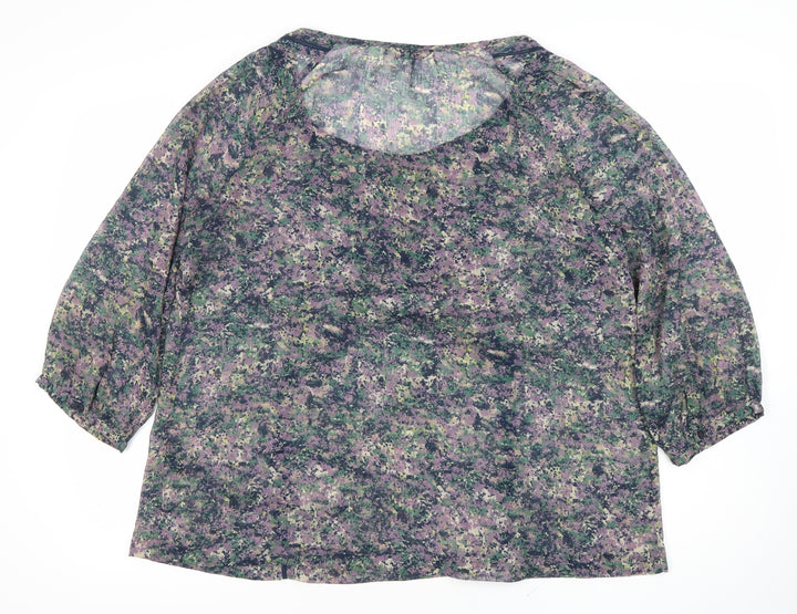 Marks and Spencer Womens Multicoloured Floral Tunic Blouse UK 16
