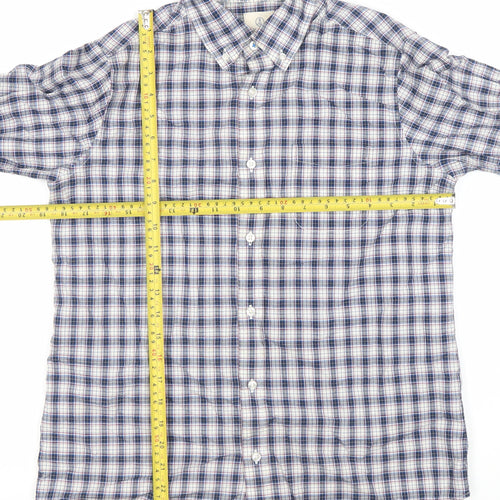 Lands' End Boys Blue Checked Cotton Long Sleeve Button-Down Shirt 12-14Y