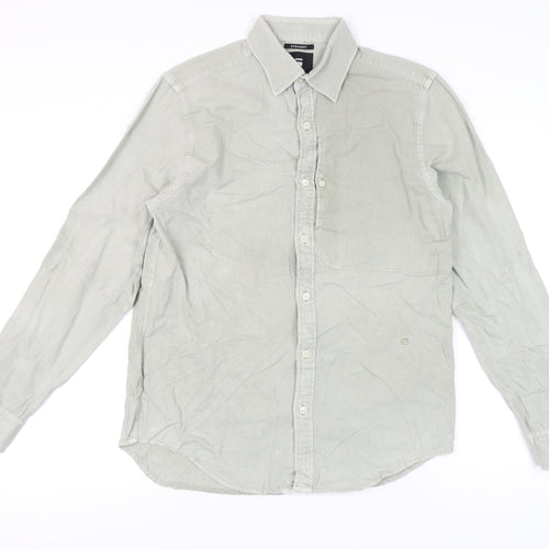 G-Star Raw Men's Grey Small Button-Up Shirt Long Sleeve Classic Fit