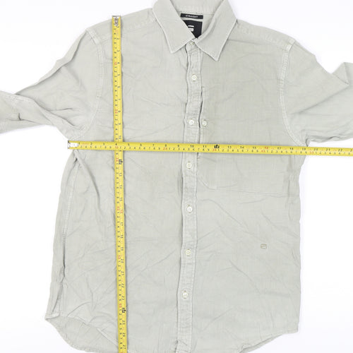 G-Star Raw Men's Grey Small Button-Up Shirt Long Sleeve Classic Fit