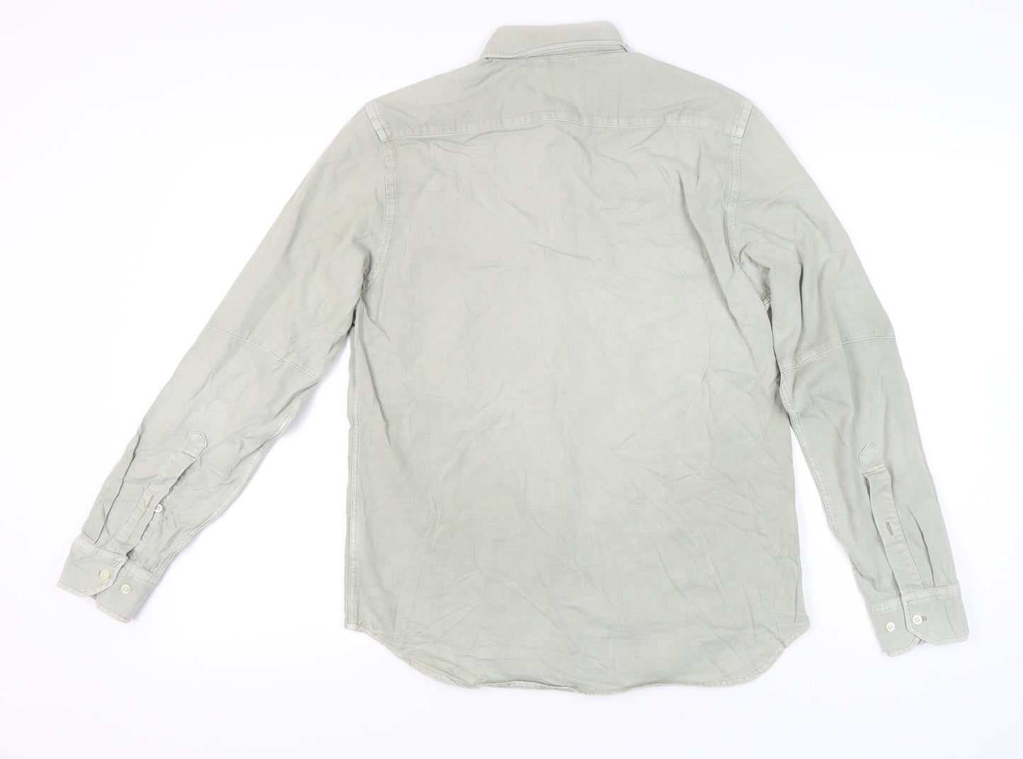 G-Star Raw Men's Grey Small Button-Up Shirt Long Sleeve Classic Fit