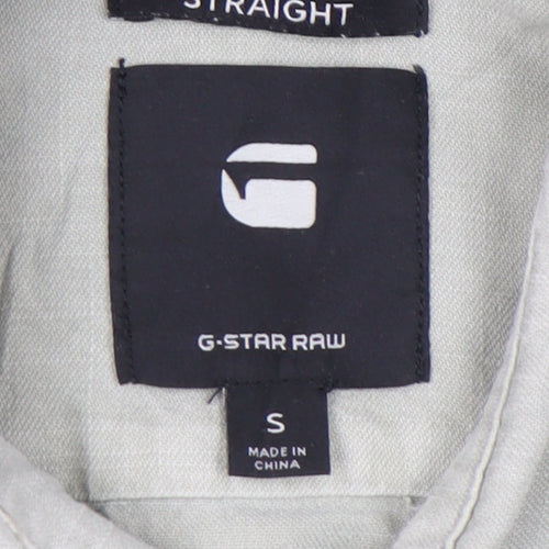 G-Star Raw Men's Grey Small Button-Up Shirt Long Sleeve Classic Fit