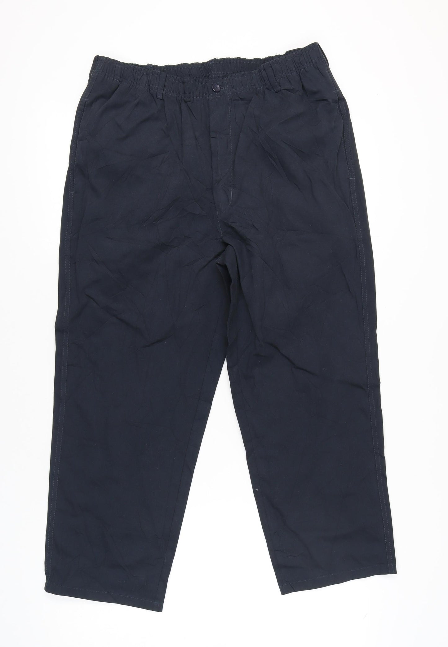 Pegasus Unisex Black Cotton Straight Leg Trousers Size 36