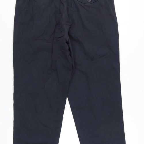 Pegasus Unisex Black Cotton Straight Leg Trousers Size 36