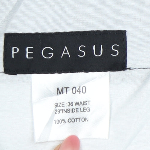 Pegasus Unisex Black Cotton Straight Leg Trousers Size 36
