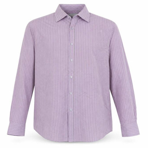 Jack Reid Men’s Purple Striped Long Sleeve Button-Up Shirt 17/43