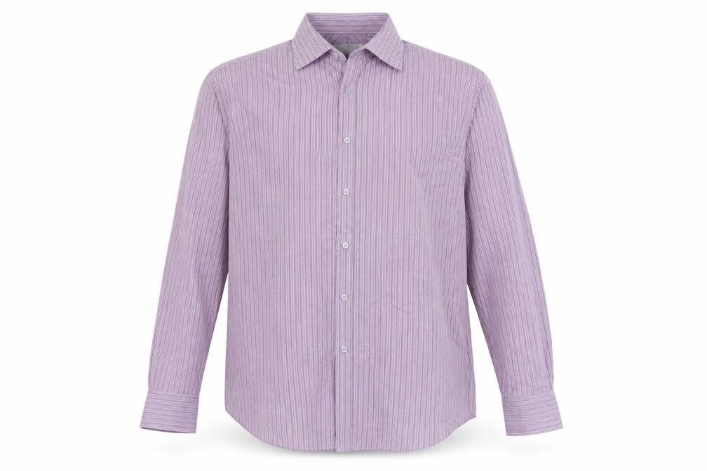 Jack Reid Men’s Purple Striped Long Sleeve Button-Up Shirt 17/43