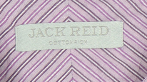 Jack Reid Men’s Purple Striped Long Sleeve Button-Up Shirt 17/43