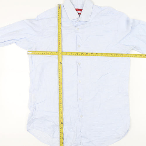 Hugo Boss Men's Blue 16 Regular Fit Egyptian Cotton Long Sleeve Shirt