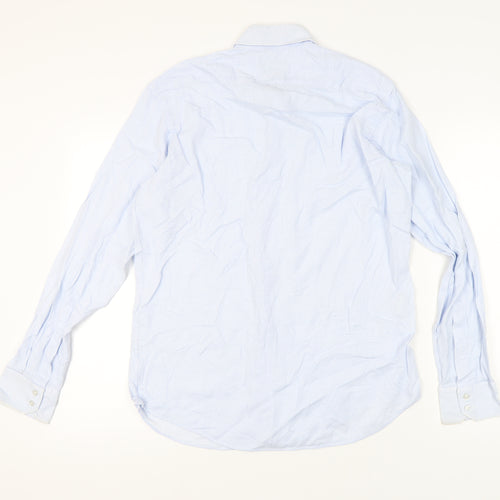 Hugo Boss Men's Blue 16 Regular Fit Egyptian Cotton Long Sleeve Shirt