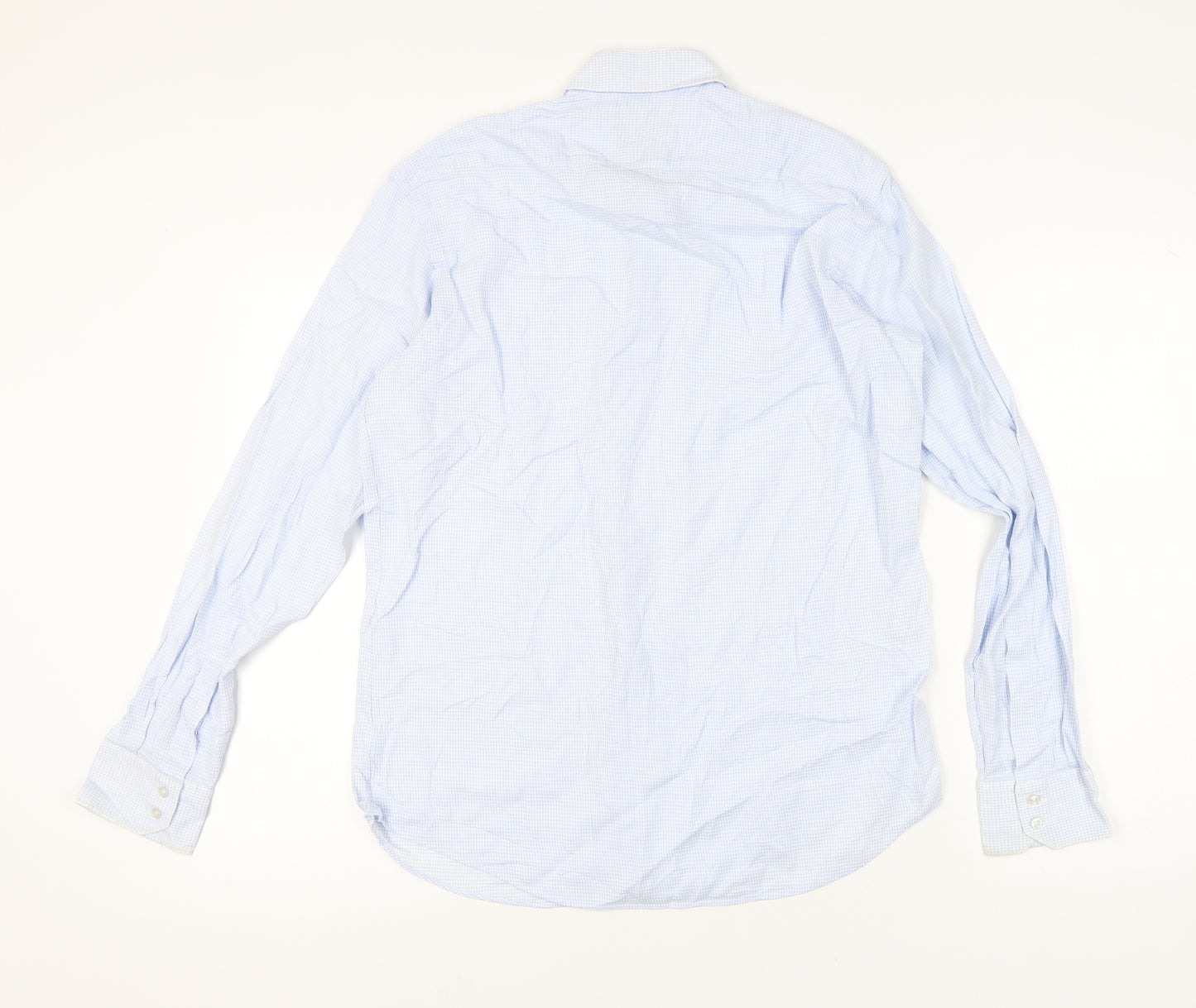 Hugo Boss Men's Blue 16 Regular Fit Egyptian Cotton Long Sleeve Shirt