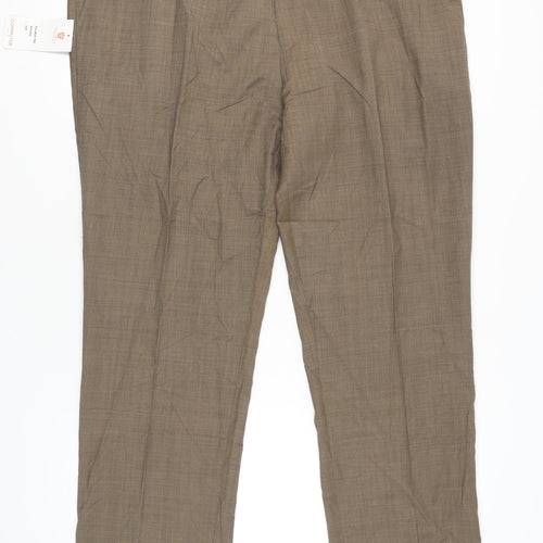 Skopes Men’s Brown Wool Blend Classic Fit Dress Pants Trousers 46R