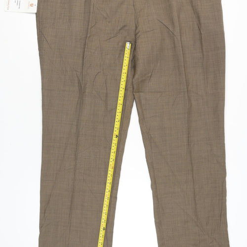 Skopes Men’s Brown Wool Blend Classic Fit Dress Pants Trousers 46R