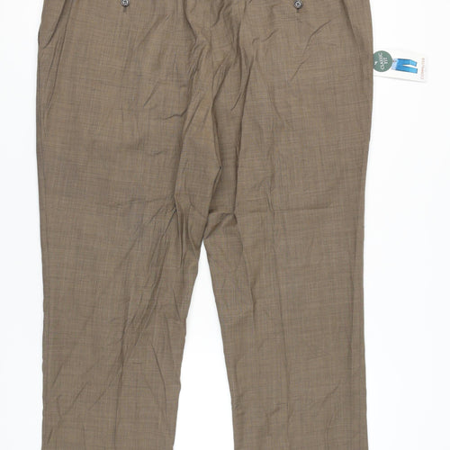 Skopes Men’s Brown Wool Blend Classic Fit Dress Pants Trousers 46R