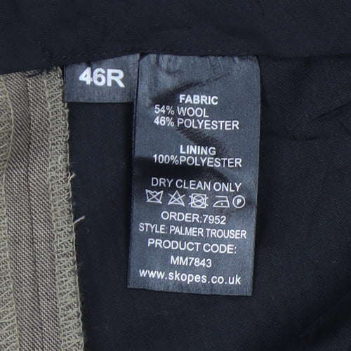 Skopes Men’s Brown Wool Blend Classic Fit Dress Pants Trousers 46R
