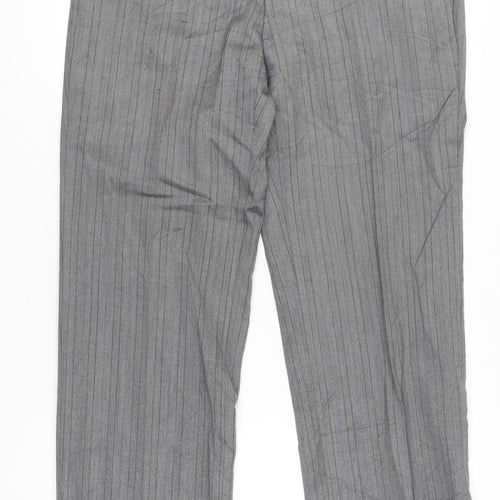 St Michael Men’s Grey Wool Striped Dress Pants Size 36x31