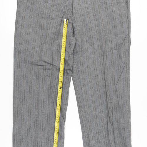 St Michael Men’s Grey Wool Striped Dress Pants Size 36x31