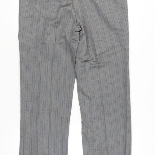 St Michael Men’s Grey Wool Striped Dress Pants Size 36x31