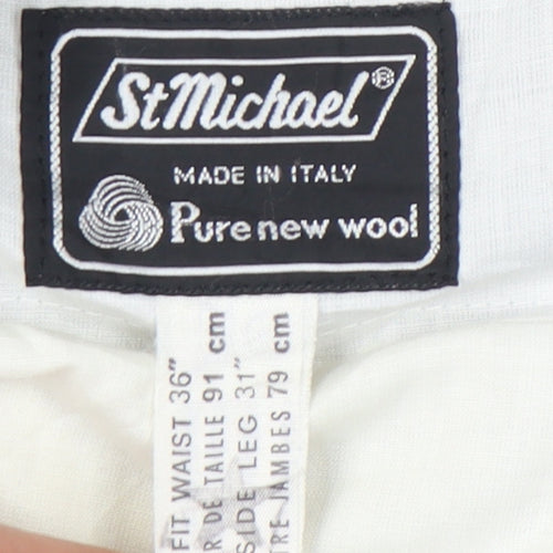 St Michael Men’s Grey Wool Striped Dress Pants Size 36x31
