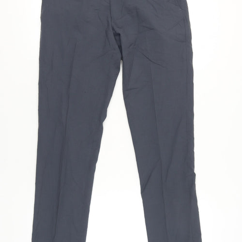 Marks and Spencer Men’s Blue Slim Fit Wool Blend Dress Trousers 30W 31L