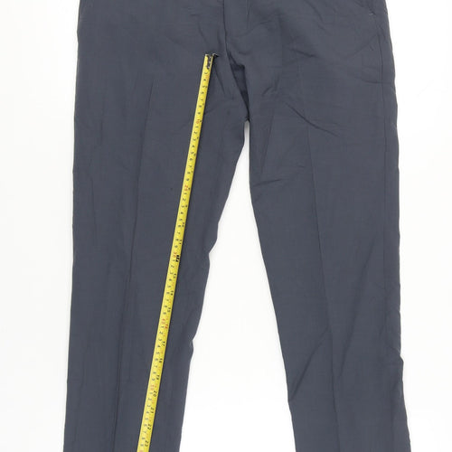 Marks and Spencer Men’s Blue Slim Fit Wool Blend Dress Trousers 30W 31L