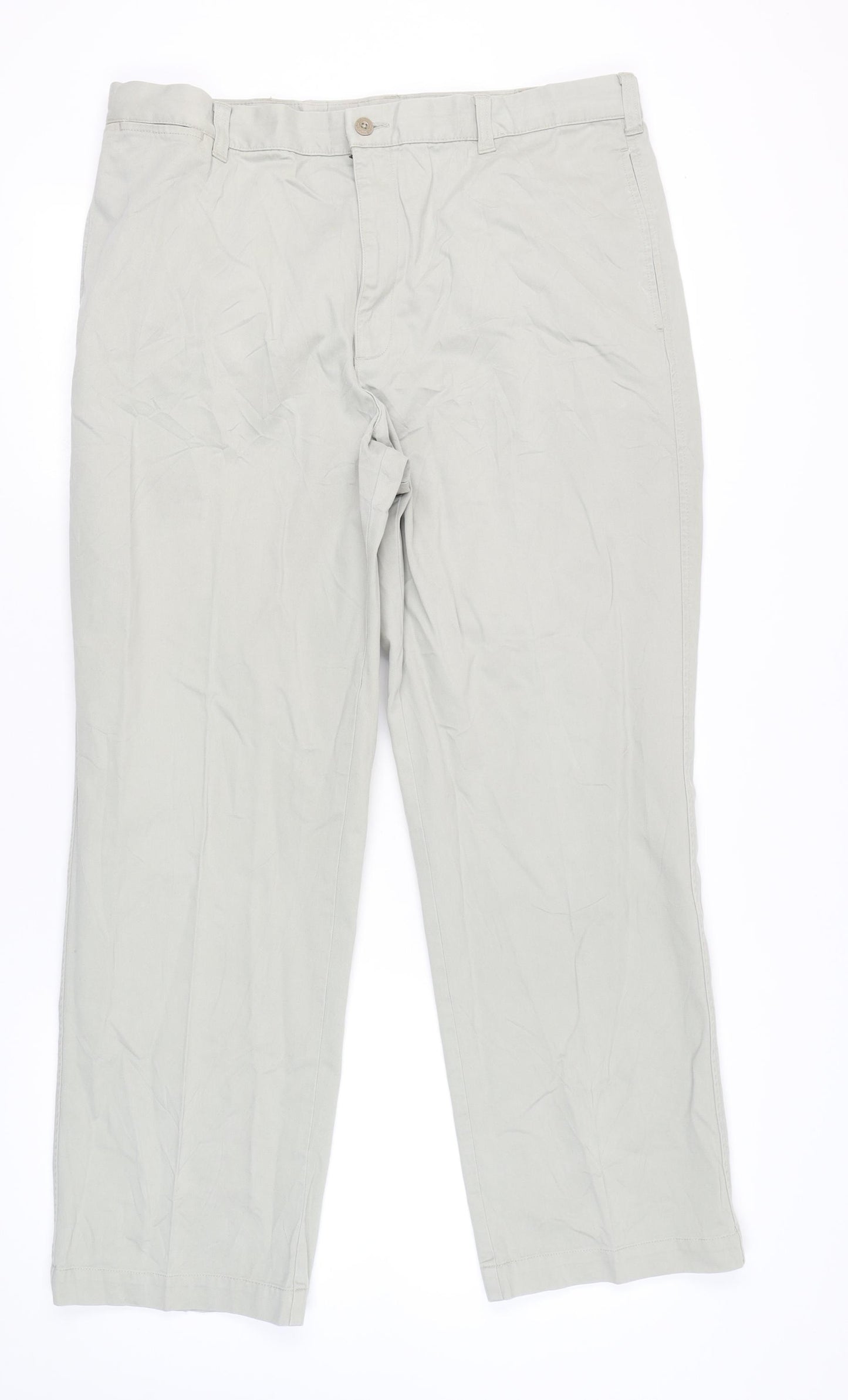 Marks and Spencer Men's Beige Chino Trousers 40W 31L Regular Fit