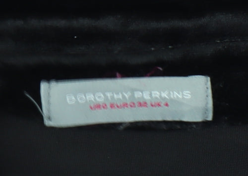 Dorothy Perkins Women’s Black Velvet Mini Slip Dress UK 4