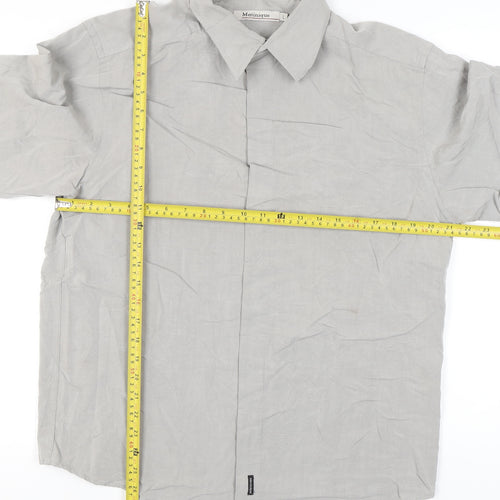 Matinique Men’s Grey L Long Sleeve Button-Up Shirt Rayon Blend