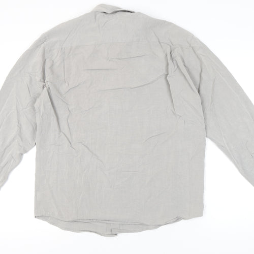 Matinique Men’s Grey L Long Sleeve Button-Up Shirt Rayon Blend
