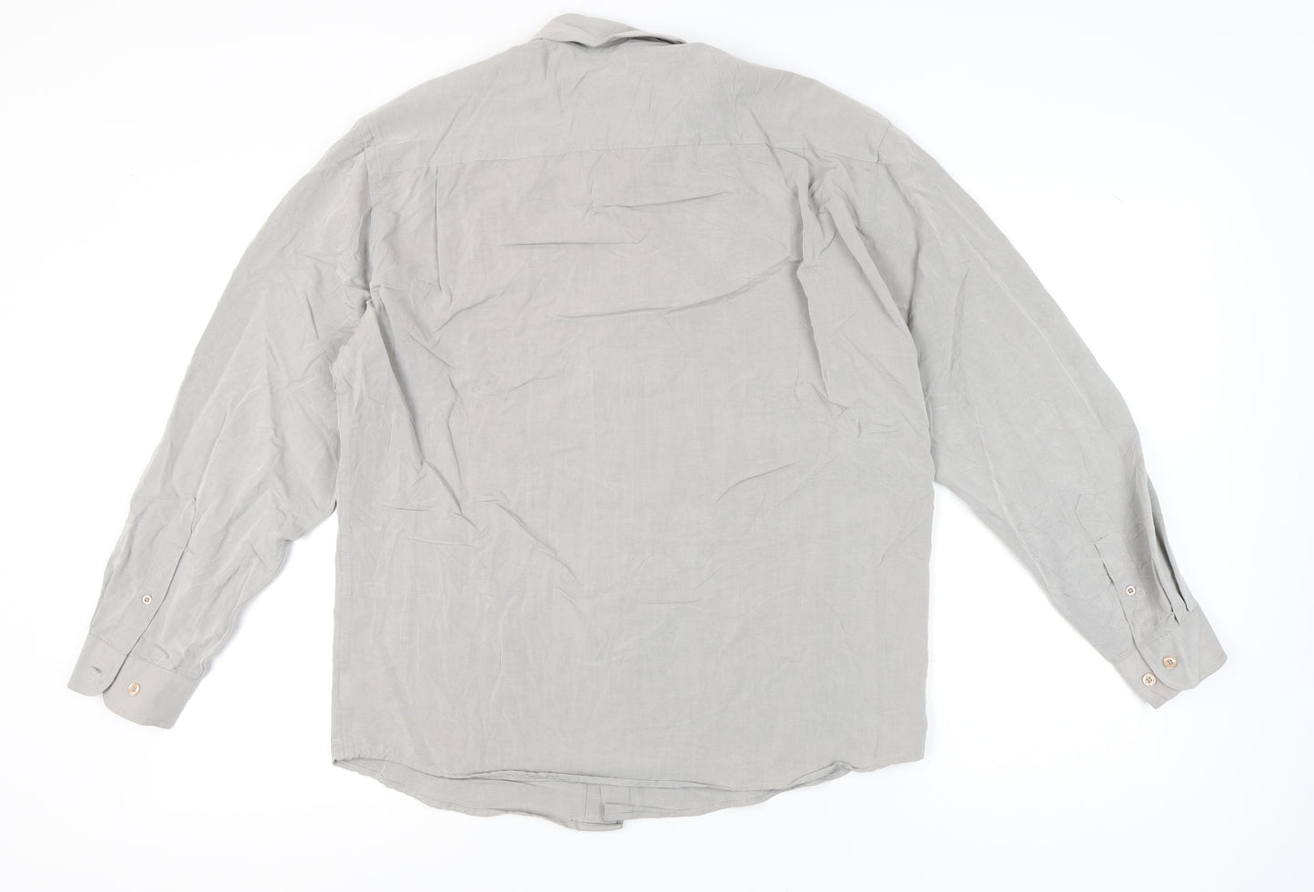 Matinique Men’s Grey L Long Sleeve Button-Up Shirt Rayon Blend