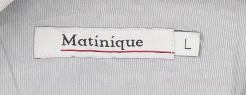 Matinique Men’s Grey L Long Sleeve Button-Up Shirt Rayon Blend