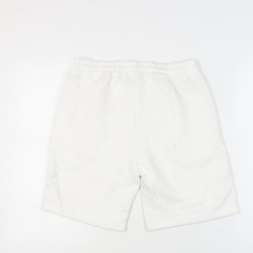 MAN Skate Mens White Sweat Shorts M Elastic Waist Casual