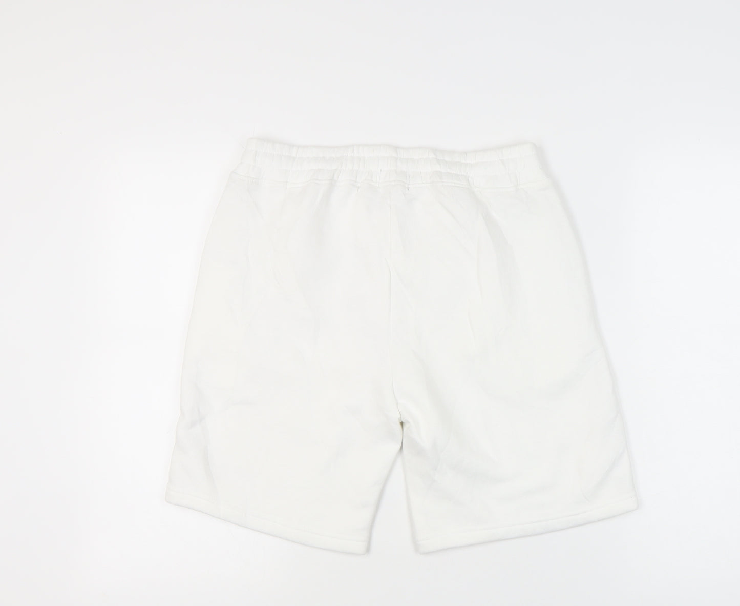 MAN Skate Mens White Sweat Shorts M Elastic Waist Casual