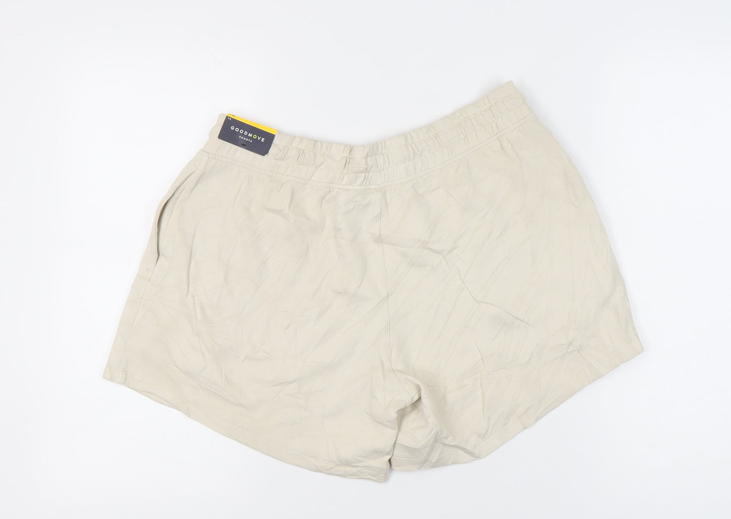 Marks and Spencer Women’s Beige Size 16 Regular Fit Casual Shorts