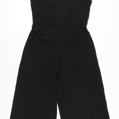 Boohoo Women’s Black Lace Wide-Leg Jumpsuit UK 14 Party Cocktail