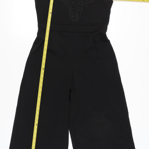 Boohoo Women’s Black Lace Wide-Leg Jumpsuit UK 14 Party Cocktail