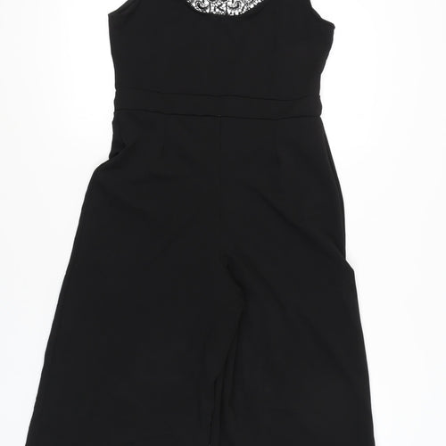 Boohoo Women’s Black Lace Wide-Leg Jumpsuit UK 14 Party Cocktail