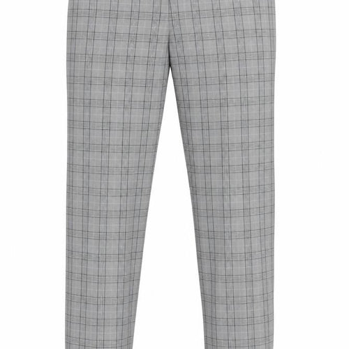 H&M Mens Grey Check Slim Fit Chino Trousers Size 33 Straight Leg