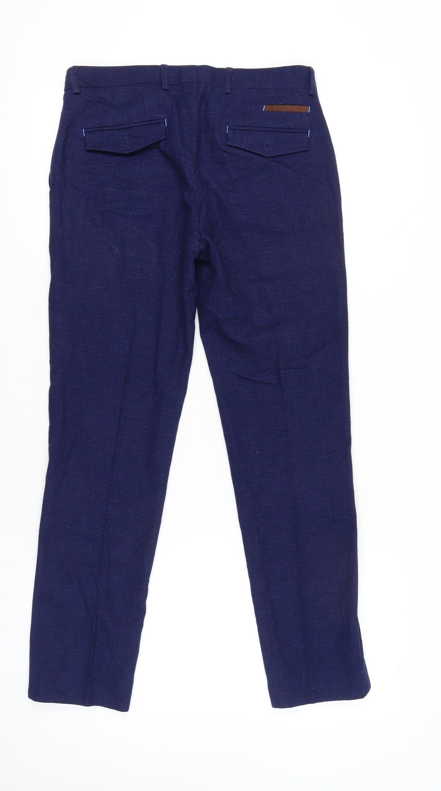 Sawyers & Hendricks Men’s Blue Slim Fit Dress Pants Trousers 30S